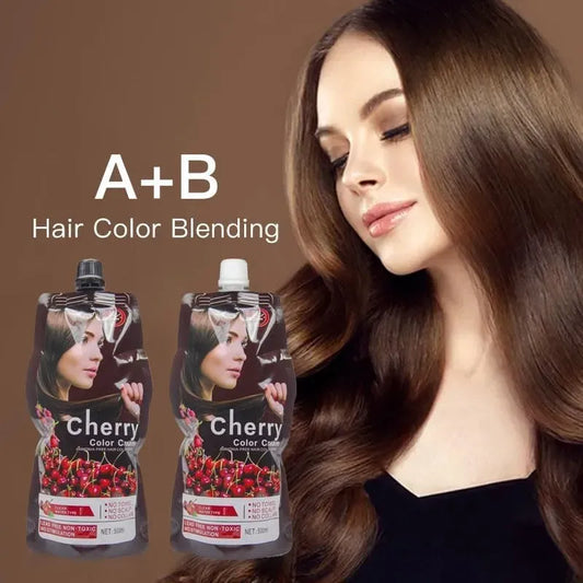 Cherry Hair Color Cream Gentle Hair Coloring Shampoo